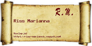 Riss Marianna névjegykártya